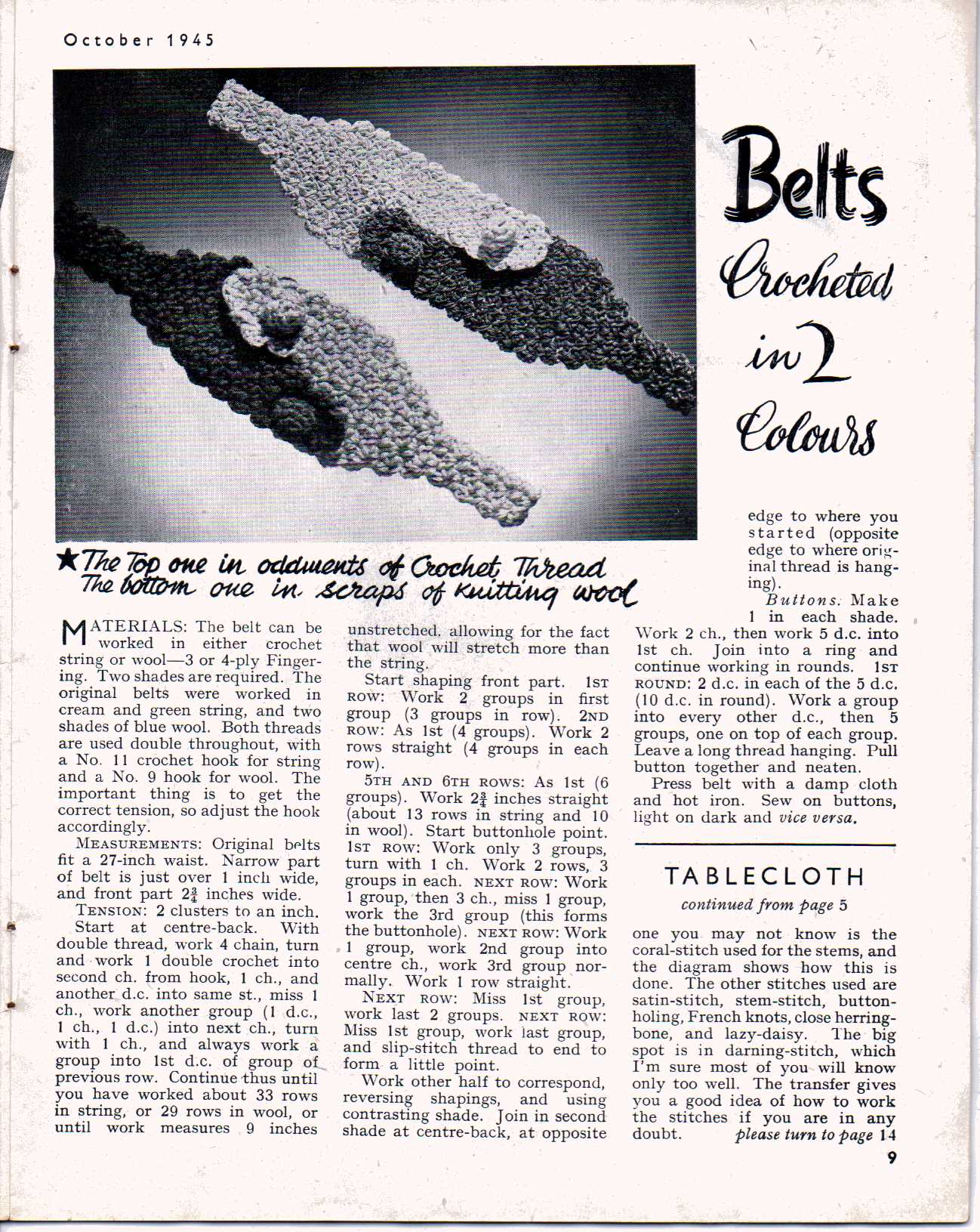 Stitch Ooct 1945 P8 – Vintage Knitting Pattern Archive